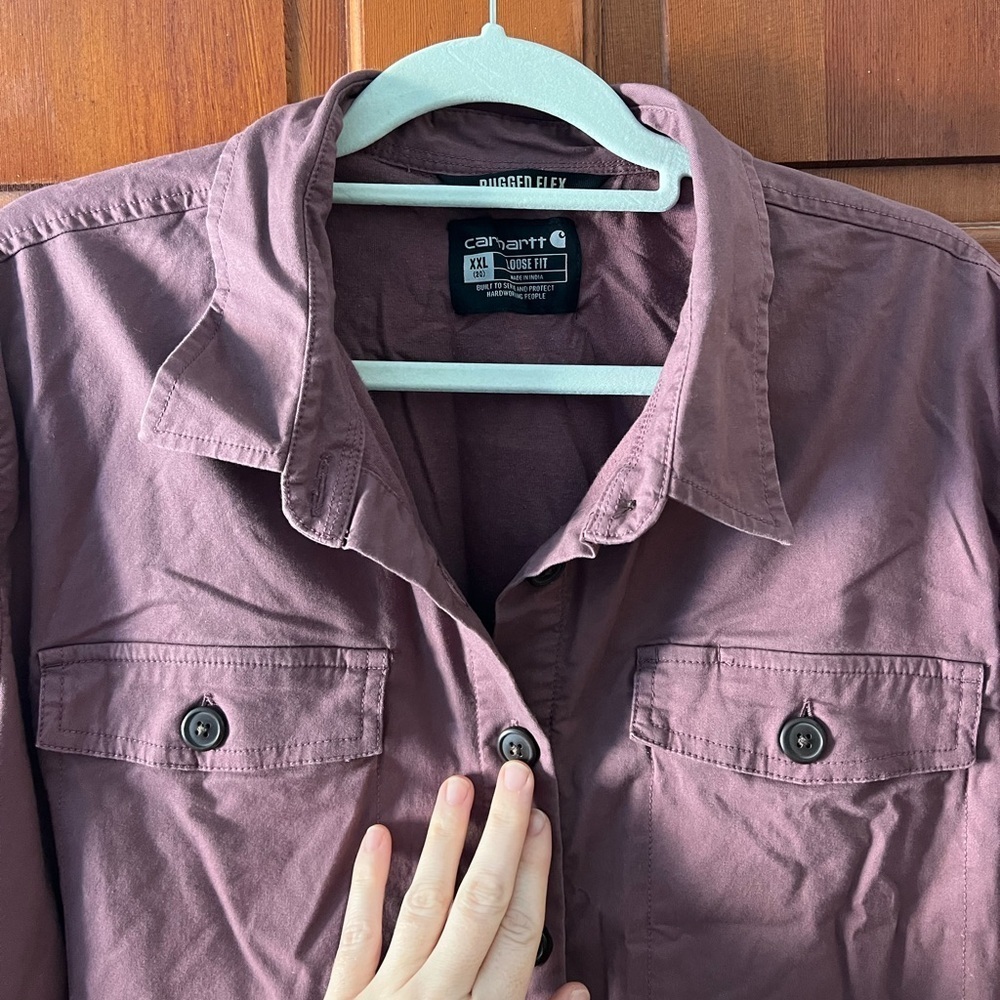 Carhartt Rugged Flex Utility Shirt Jacket – XXL Loose Fit – Mauve / Dusty Plum - Picture 2 of 8